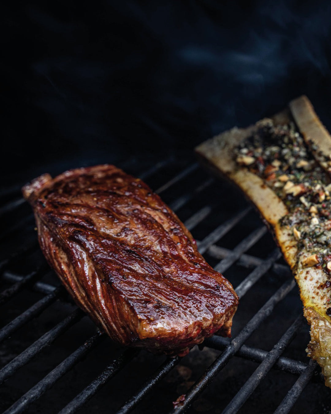Flap Steak/Wagyu Bavette grillen, angebraten, goldbraun